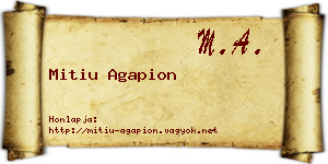 Mitiu Agapion névjegykártya